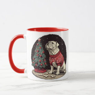 Christmas English Bulldog Christmas Tree Mug