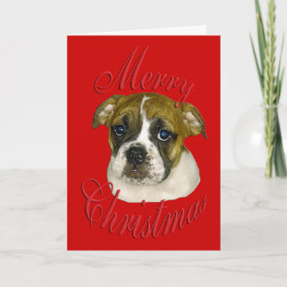 Christmas English Bulldog Holiday Card
