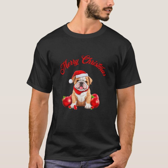 Christmas English Bulldog Men Women Kids  T-Shirt (Front)