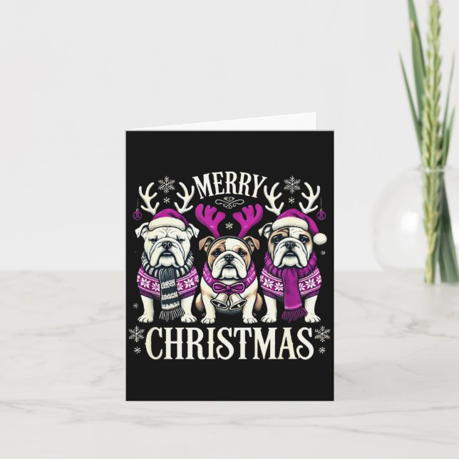 Christmas English Bulldog Mom English Bulldog Chri Card (Front)