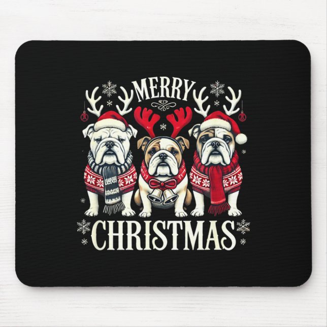 Christmas English Bulldog Mom English Bulldog Chri Mouse Pad (Front)