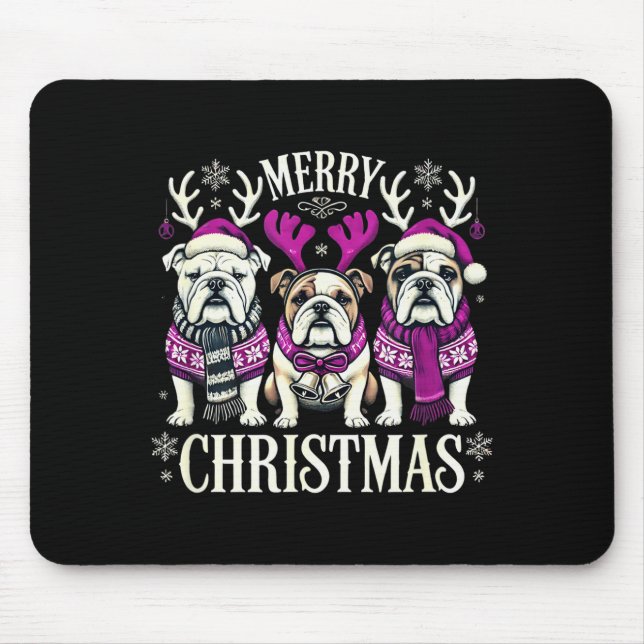 Christmas English Bulldog Mom English Bulldog Chri Mouse Pad (Front)