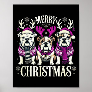Christmas English Bulldog Mom English Bulldog Chri Poster