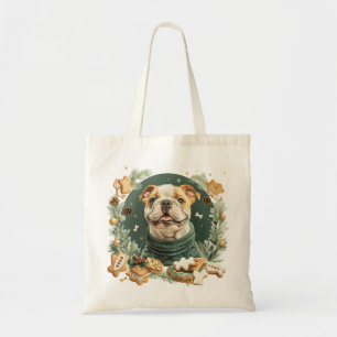 Christmas English Bulldog Tote Bag