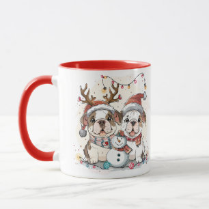 Christmas English Bulldogs Mug