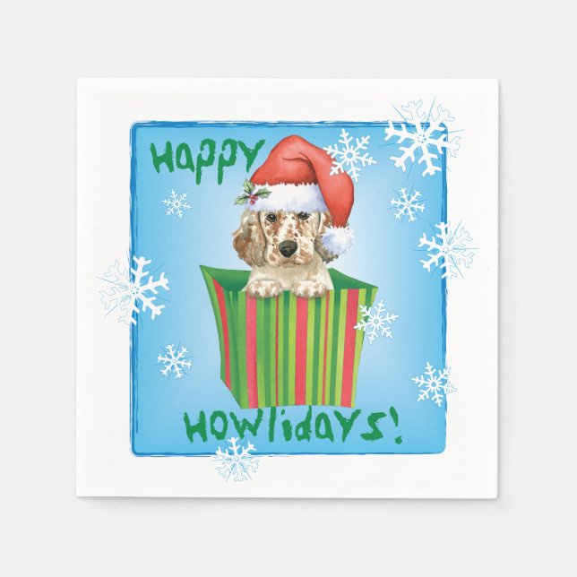 Christmas English Setter Napkin (Front)