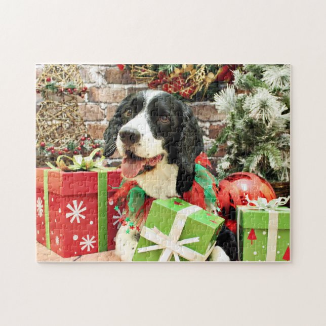 Christmas - English Springer Spaniel - Betsy Jigsaw Puzzle (Horizontal)