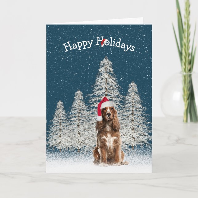 Christmas English Springer Spaniel  Card (Front)