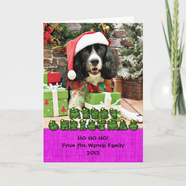 Christmas - English Springer Spaniel - Lucy Holiday Card (Front)