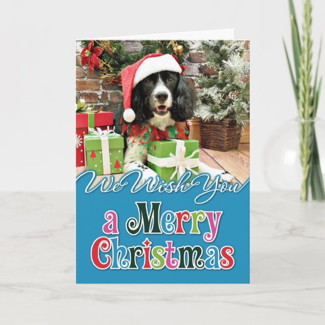 Christmas - English Springer Spaniel - Lucy Holiday Card (Front)