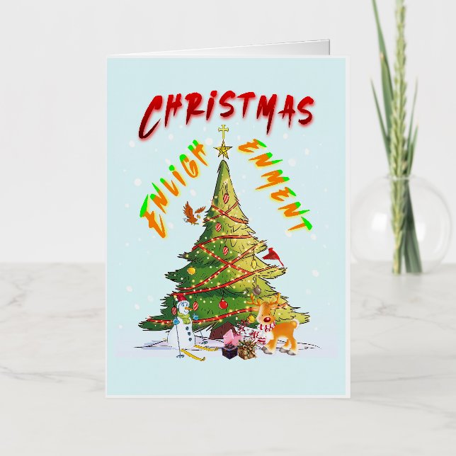 Christmas Enlightenment Foil Greeting Card (Front)