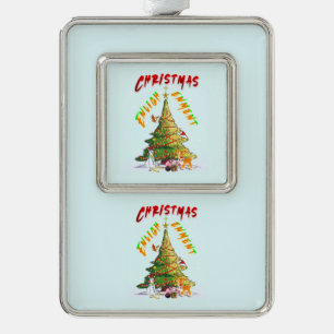 Christmas Enlightenment Silver Plated Framed Ornament