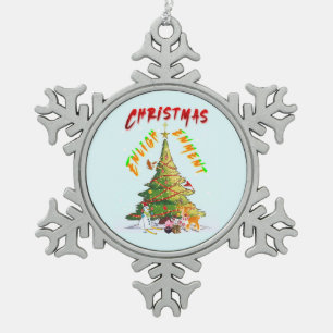 Christmas Enlightenment Snowflake Pewter Christmas Ornament