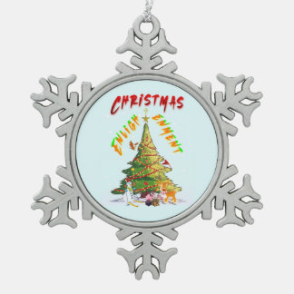 Christmas Enlightenment Snowflake Pewter Christmas Ornament