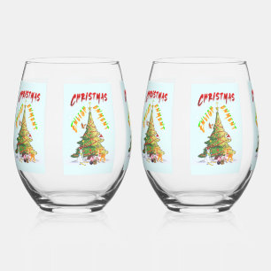 Christmas Enlightenment Stemless Wine Glass