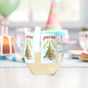 Christmas Enlightenment Stemless Wine Glass