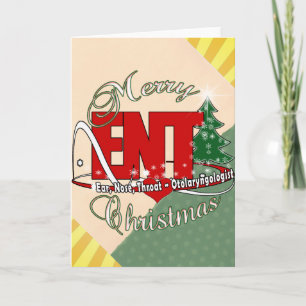CHRISTMAS ENT DOCTOR EAR, NOSE, THROAT HOLIDAY CARD