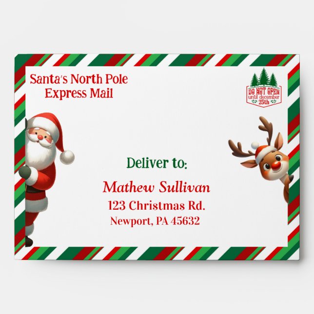 Christmas Envelope for Children| Gift from Santa (Front)