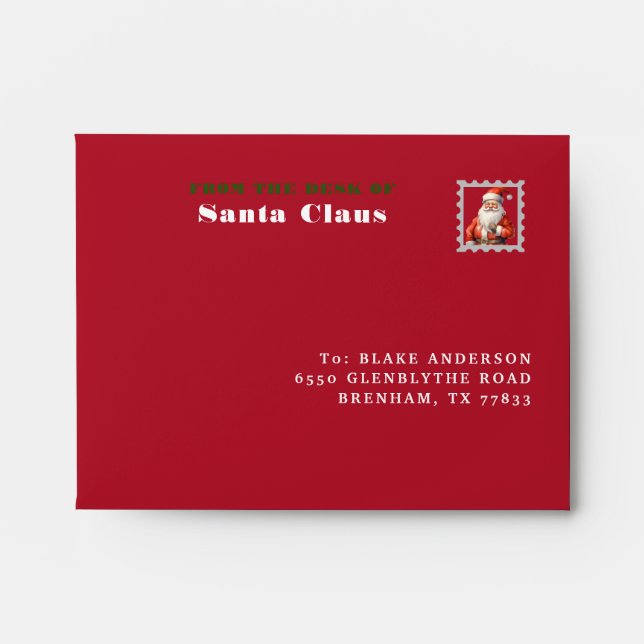 Christmas envelope from Santa Claus Envelope (Front)