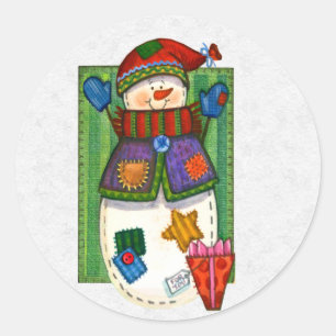 Christmas Envelope Sealer Classic Round Sticker