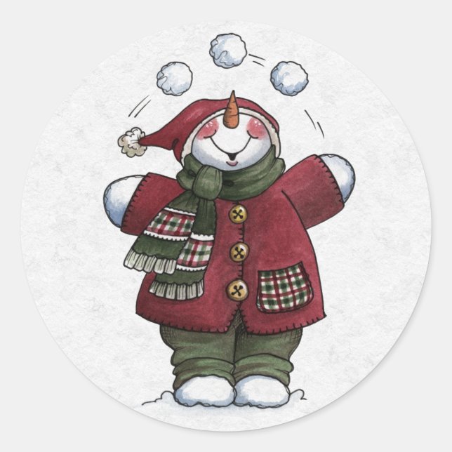 Christmas Envelope Sealer Classic Round Sticker (Front)