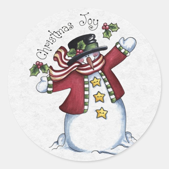 Christmas Envelope Sealer Classic Round Sticker (Front)