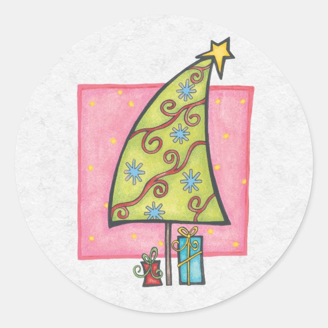 Christmas Envelope Sealer Classic Round Sticker (Front)