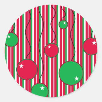 Christmas Envelope Seals: Modern Pizazz Classic Round Sticker