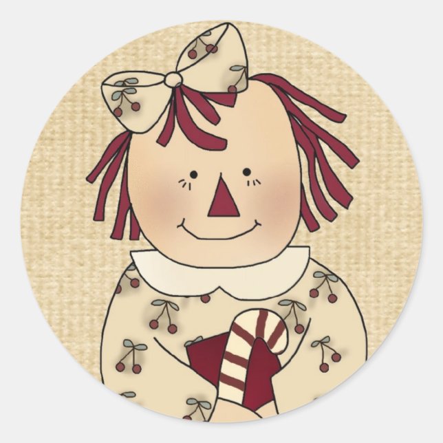 Christmas Envelope Seals: Simple Joys Annie Classic Round Sticker (Front)