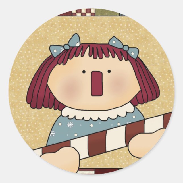 Christmas Envelope Seals: Simple Joys Annie Classic Round Sticker (Front)