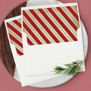 Christmas Envelope - Vintage Red Green Stripes