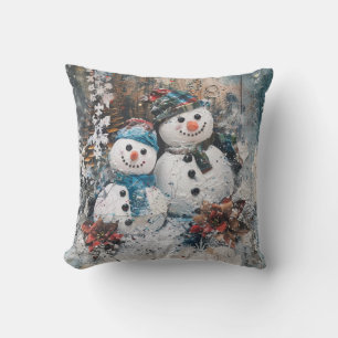 Christmas Ephemera Throw Pillow