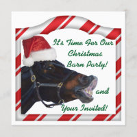 Christmas Equestrian Horse Pony Barn Party