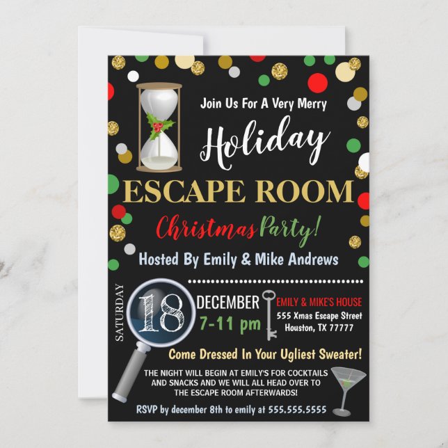 Christmas Escape Room Invitation (Front)