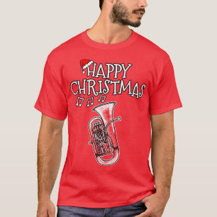 Christmas Euphonium Brass Musician Santa Hat Xmas T-Shirt