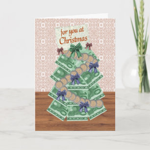 Christmas Euro Money Tree Holiday Card