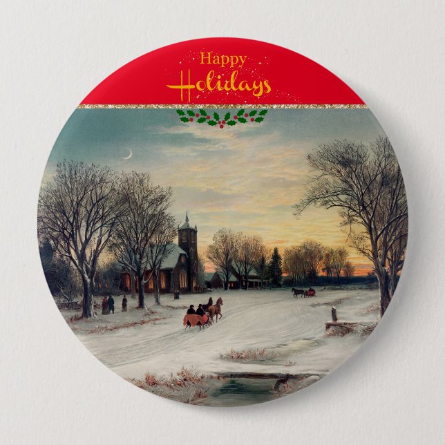 Christmas Eve 10 Cm Round Badge (Front)