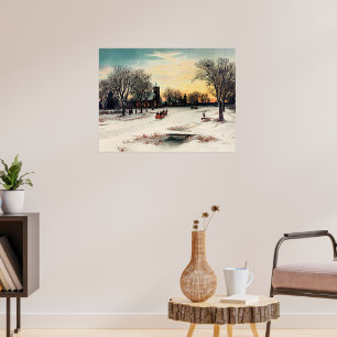 Christmas Eve, 1889, vintage painting, Poster