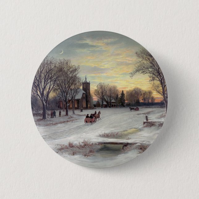 Christmas Eve 6 Cm Round Badge (Front)