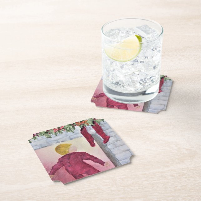 Christmas Eve Anticipation Paper Coaster (Insitu)