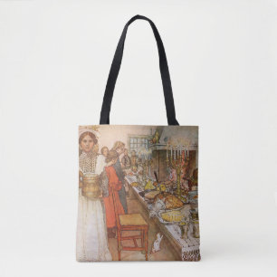 Christmas Eve by Carl Larsson, Vintage Holidays Tote Bag