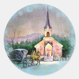 CHRISTMAS EVE by SHARON SHARPE Classic Round Sticker