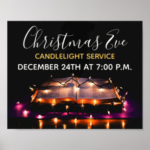Christmas Eve Candlelight Church Service Poster
