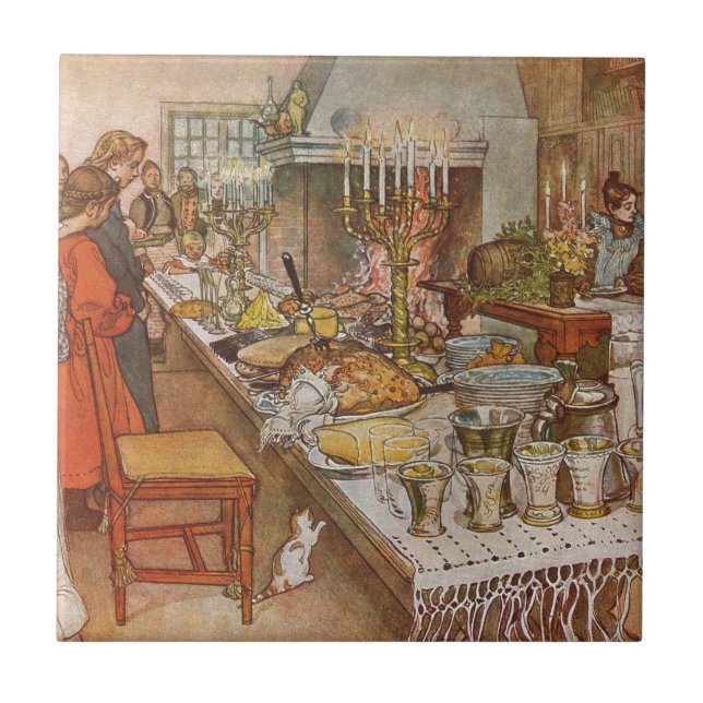 Christmas Eve Carl Larsson 1904 Ceramic Tile (Front)