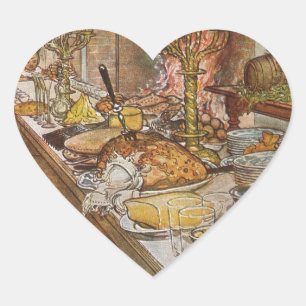 Christmas Eve Carl Larsson 1904 Heart Sticker
