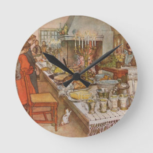 Christmas Eve Carl Larsson 1904 Round Clock