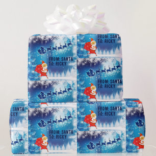 Christmas Eve Delivery From Santa Add Child's Name Wrapping Paper