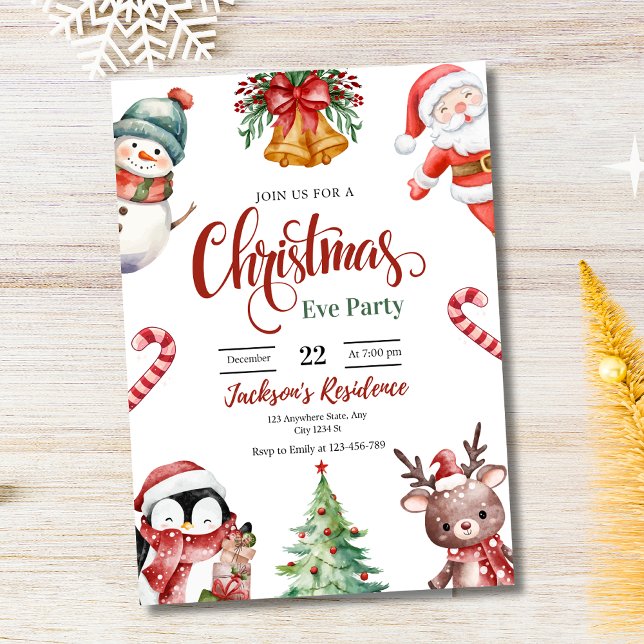 Christmas Eve Dinner Invitation, Christmas party Invitation (Creator Uploaded)