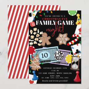 Christmas Eve Family Game Night Board Games Invitation