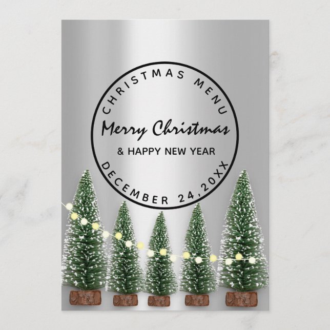 Christmas Eve Holiday Winter Menu Light Green (Front)